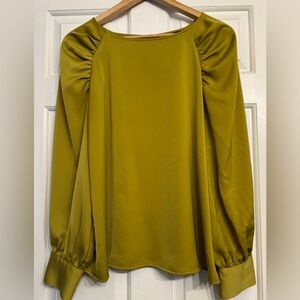 Chartreuse Women's Satin Blouse